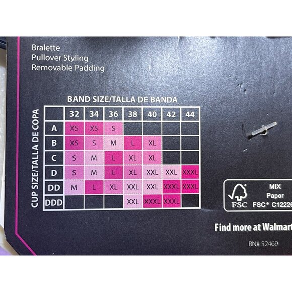 No Boundaries XXXL Seamless Plunge Bralette Lavender Touch Removable Padding - Picture 8 of 9